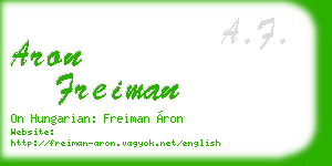 aron freiman business card